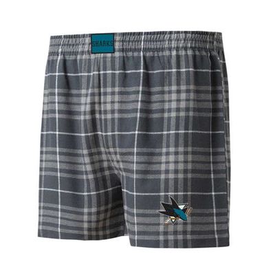 Men's Concepts Sport Charcoal/Gray San Jose Sharks Concord Flannel Boxers