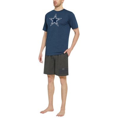Men's Concepts Sport Charcoal/Navy Dallas Cowboys Meter T-Shirt & Shorts Sleep Set