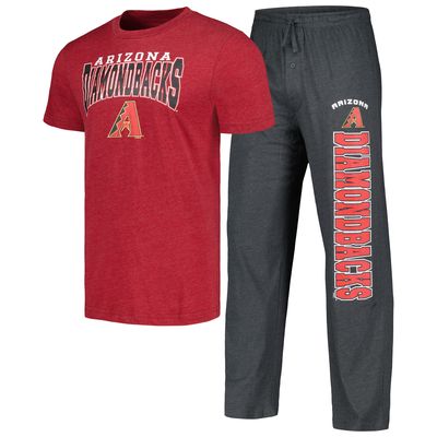 Men's Concepts Sport Charcoal/Red Arizona Diamondbacks Meter T-Shirt & Pants Sleep Set