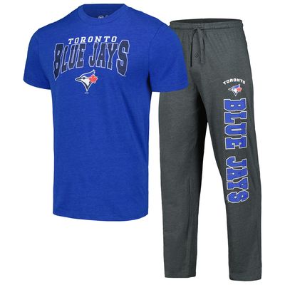 Men's Concepts Sport Charcoal/Royal Toronto Blue Jays Meter T-Shirt & Pants Sleep Set