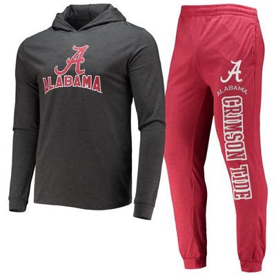 Men's Concepts Sport Crimson/Heather Charcoal Alabama Crimson Tide Meter Long Sleeve Hoodie T-Shirt & Jogger Pajama Set
