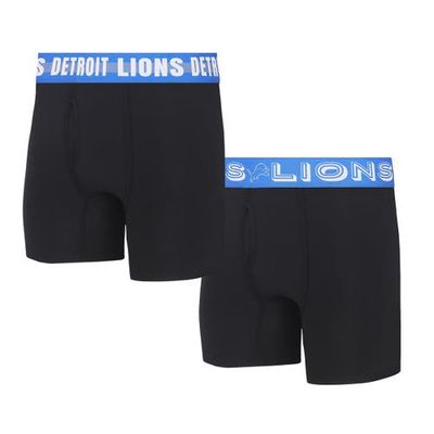 Men's Concepts Sport Detroit Lions Gauge Knit Boxer Brief Two-Pack in Black