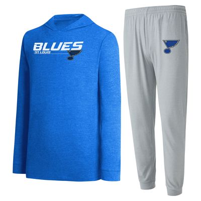Men's Concepts Sport Gray/Blue St. Louis Blues Meter Pullover Hoodie & Jogger Pants Set