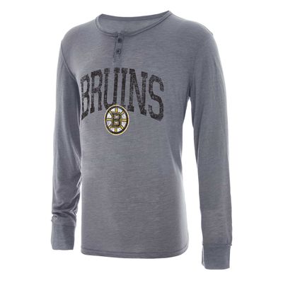 Men's Concepts Sport Gray Boston Bruins Takeaway Henley Long Sleeve T-Shirt