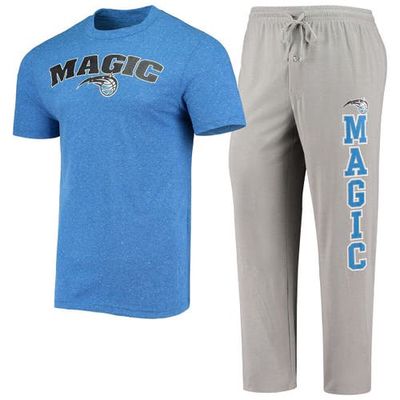 Men's Concepts Sport Gray/Heathered Blue Orlando Magic Top and Pants Sleep Set