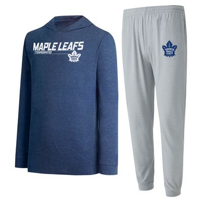 Men's Concepts Sport Gray/Navy Toronto Maple Leafs Meter Pullover Hoodie & Jogger Pants Set