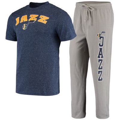 Men's Concepts Sport Gray/Navy Utah Jazz Top and Pants Sleep Set