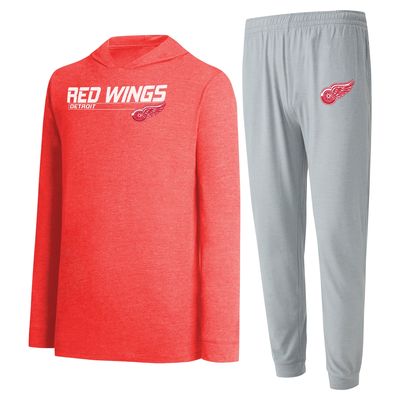 Men's Concepts Sport Gray/Red Detroit Red Wings Meter Pullover Hoodie & Jogger Pants Set