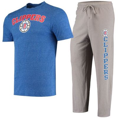 Men's Concepts Sport Gray/Royal LA Clippers Top and Pants Sleep Set