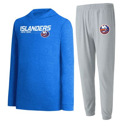 Men's Concepts Sport Gray/Royal New York Islanders Meter Pullover Hoodie & Jogger Pants Set