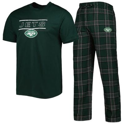Men's Concepts Sport Green/Black New York Jets Badge Top & Pants Sleep Set