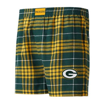 Men's Concepts Sport Green/Gold Green Bay Packers Concord Flannel Boxers