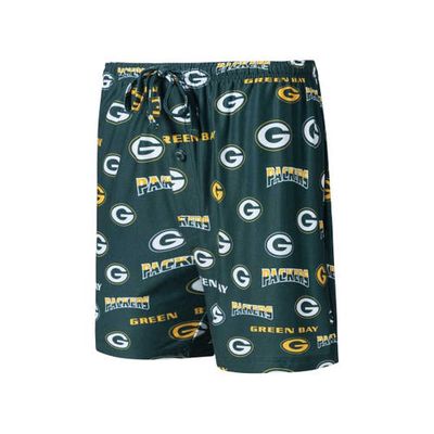 Men's Concepts Sport Green Green Bay Packers Breakthrough Jam Allover Print Knit Shorts
