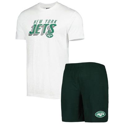 Men's Concepts Sport Green/White New York Jets Downfield T-Shirt & Shorts Sleep Set