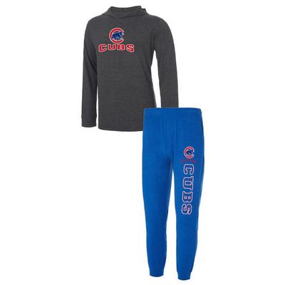 Men's Concepts Sport Heather Royal/Heather Charcoal Chicago Cubs Meter Pullover Hoodie & Joggers Set