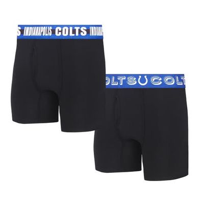 Men's Concepts Sport Indianapolis Colts Gauge Knit Boxer Brief Two-Pack in Black