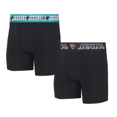 Men's Concepts Sport Jacksonville Jaguars Gauge Knit Boxer Brief Two-Pack in Black