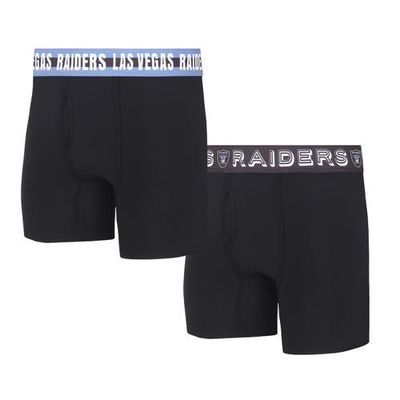 Men's Concepts Sport Las Vegas Raiders Gauge Knit Boxer Brief Two-Pack in Black