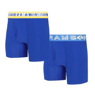 Men's Concepts Sport Los Angeles Rams Gauge Knit Boxer Brief Two-Pack in Royal