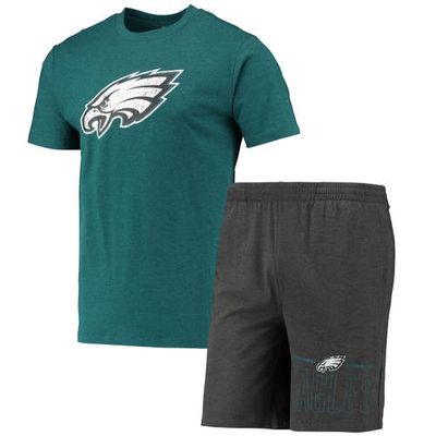 Men's Concepts Sport Midnight Green/Charcoal Philadelphia Eagles Meter T-Shirt & Shorts Set
