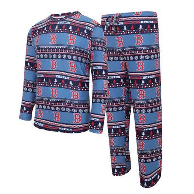 Men's Concepts Sport Navy Boston Red Sox Knit Ugly Sweater Long Sleeve Top & Pants Set