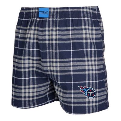 Men's Concepts Sport Navy/Gray Tennessee Titans Concord Flannel Boxers