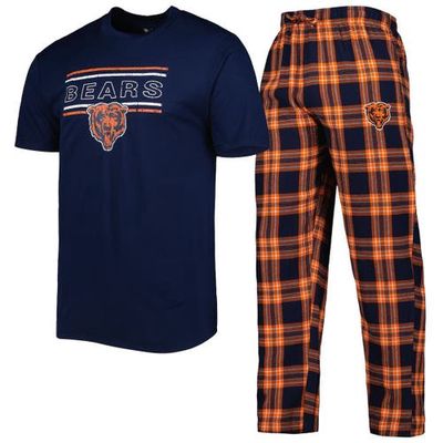 Men's Concepts Sport Navy/Orange Chicago Bears Badge Top & Pants Sleep Set