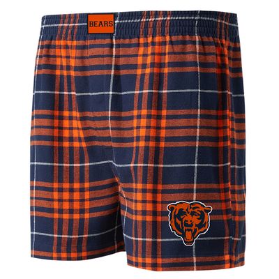 Men's Concepts Sport Navy/Orange Chicago Bears Concord Flannel Boxers