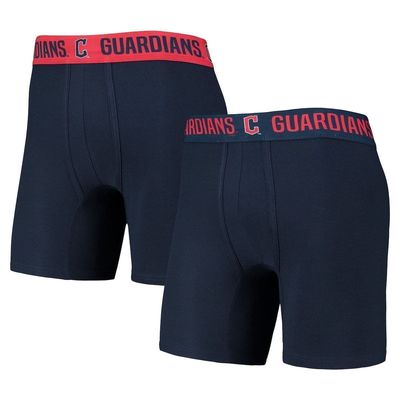Men's Concepts Sport Navy/Red Cleveland Guardians Two-Pack Flagship Boxer Briefs Set