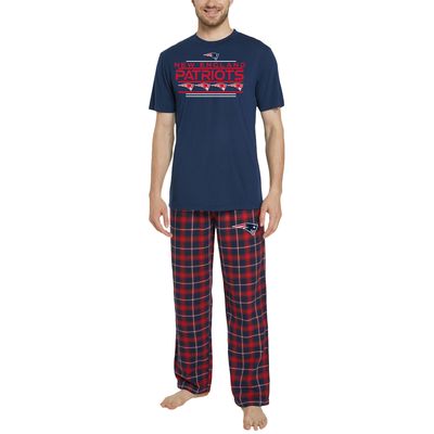 Men's Concepts Sport Navy/Red New England Patriots Arctic T-Shirt & Flannel Pants Sleep Set