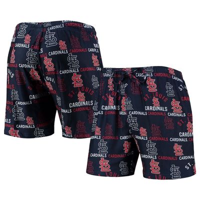 Men's Concepts Sport Navy St. Louis Cardinals Flagship Allover Print Knit Jam Shorts