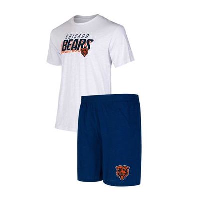 Men's Concepts Sport Navy/White Chicago Bears Downfield T-Shirt & Shorts Sleep Set