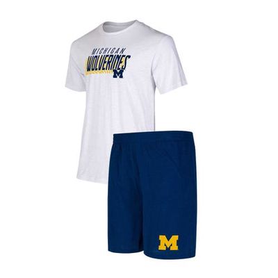Men's Concepts Sport Navy/White Michigan Wolverines Downfield T-Shirt & Shorts Set