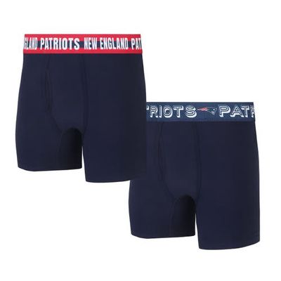 Men's Concepts Sport New England Patriots Gauge Knit Boxer Brief Two-Pack in Navy