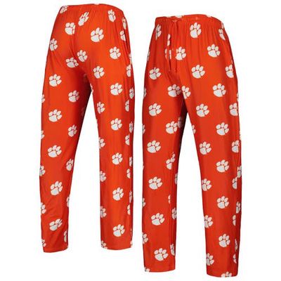 Men's Concepts Sport Orange Clemson Tigers Logo Flagship Allover Print Pants