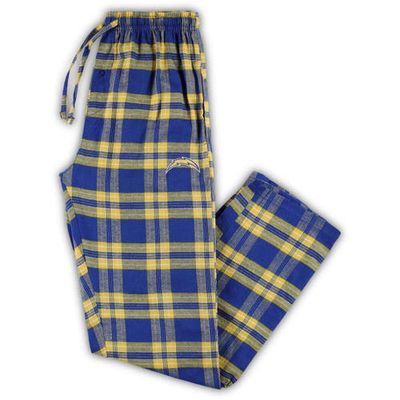 Men's Concepts Sport Powder Blue/Gold Los Angeles Chargers Big and Tall Ultimate Flannel Pajama Pants in Royal