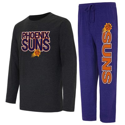 Men's Concepts Sport Purple/Black Phoenix Suns Meter Long Sleeve T-Shirt & Pants Sleep Set