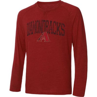 Men's Concepts Sport Red Arizona Diamondbacks Inertia Raglan Long Sleeve Henley T-Shirt