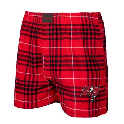 Men's Concepts Sport Red/Black Tampa Bay Buccaneers Concord Flannel Boxers