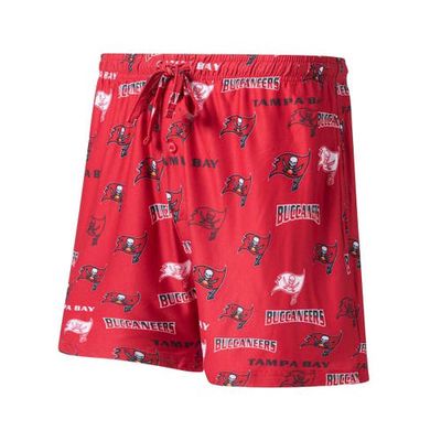 Men's Concepts Sport Red Tampa Bay Buccaneers Breakthrough Jam Allover Print Knit Shorts
