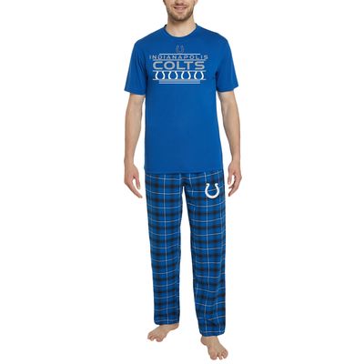 Men's Concepts Sport Royal/Black Indianapolis Colts Arctic T-Shirt & Flannel Pants Sleep Set