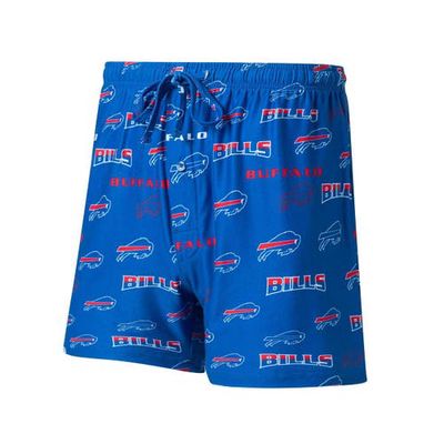 Men's Concepts Sport Royal Buffalo Bills Breakthrough Jam Allover Print Knit Shorts