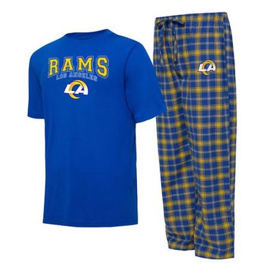 Men's Concepts Sport Royal/Gold Los Angeles Rams Arctic T-Shirt & Pajama Pants Sleep Set