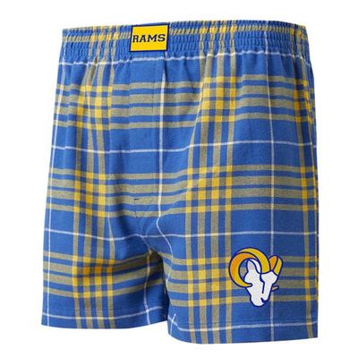 Men's Concepts Sport Royal/Gold Los Angeles Rams Concord Flannel Boxers