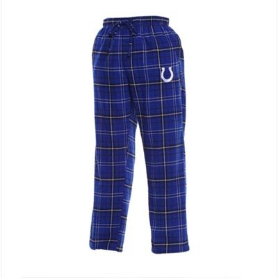 Men's Concepts Sport Royal Indianapolis Colts Ultimate Plaid Flannel Pajama Pants