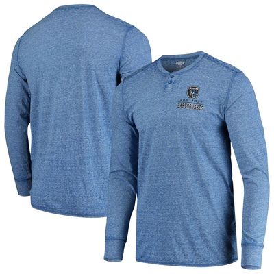 Men's Concepts Sport Royal San Jose Earthquakes Podium Henley Long Sleeve T-Shirt