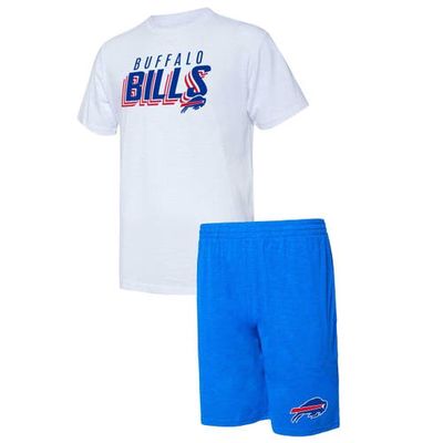 Men's Concepts Sport Royal/White Buffalo Bills Downfield T-Shirt & Shorts Sleep Set