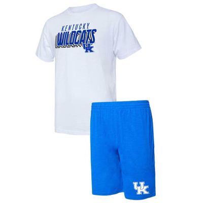 Men's Concepts Sport Royal/White Kentucky Wildcats Downfield T-Shirt & Shorts Set