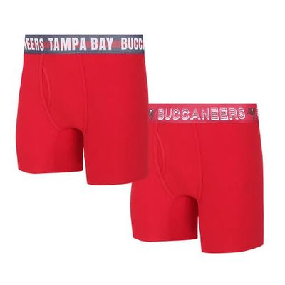 Men's Concepts Sport Tampa Bay Buccaneers Gauge Knit Boxer Brief Two-Pack in Red