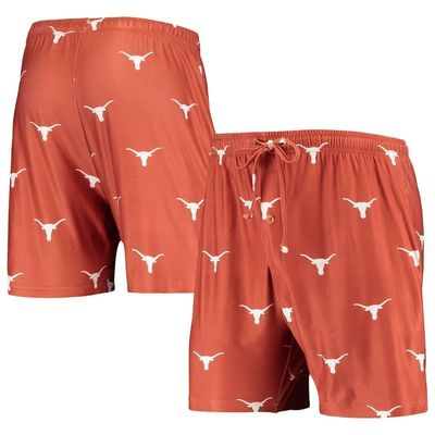 Men's Concepts Sport Texas Orange Texas Longhorns Flagship Allover Print Jam Shorts in Burnt Orange